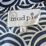 Mud Pie  Halter Top Backless Orange and Dark Blue Wave Pattern Swim Coverup Photo 9