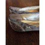 Coach Women's Brown Signature Flats with Gold Sequin Toe Photo 3