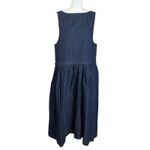 Free People  Retro 90s Soraya Dark Denim Drop Waist Midi Jumper Dress Size Medium Photo 6