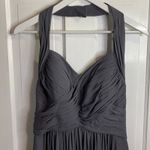 Bill Levkoff Chiffon Pewter Halter Bridesmaid Prom Occasion Dress 990 W-633 Sz 8 Photo 1