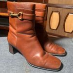 Etienne Aigner  E Madglen Leather Ankle Boots Size 6M Brown Horse Bit Photo 2