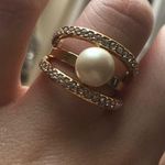 Kate Spade  Gold Pearl/diamond Ring Photo 0