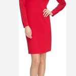 DKNY NWT  Logo Long Sleeve Knit Sweater Dress Red Size Medium Photo 0
