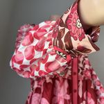 Dalia MacPhee Collared Shirt Dress Womens Red Pink Geo Floral missing Belt #148 Size undefined Photo 10