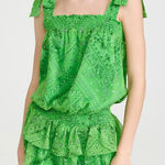Amanda Uprichard  COTTER mini DRESS IN BANDANA PRINT green paisley XL Photo 0