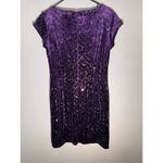 Eliza J Purple Sequin Velvet Sheath Dress Size 8 Photo 3