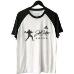 Urban Outfitters Adidas Clarkson Raglan Graphic Tee Shirt Ultimate Football Sports Active L Photo 0