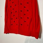 Charter Club  Cardigan Sweater Red Scottie Dog Button Front Size XL Photo 2