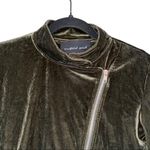 Mustard Seed Dark Green Velour Asymmetrical Zip Full Zip Jacket Photo 1