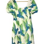 Farm Rio  Araras Mini Dress White Blue Parrot Smocked Dress M Photo 62