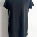 Michael Kors Black Short Sleeve T-Shirt Dress w Tuxedo Stripe, EXCELLENT, Size L Photo 0