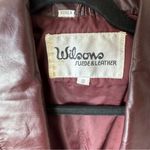 wilson's leather Wilsons Vintage Burgundy Leather Puff Shoulder Fitted Leather Jacket Size 12 Photo 4