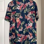 Goodfellow Men’s  & Co Floral Print Polo Shirt - Navy and Pink Photo 2