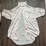 frankie's bikinis FIFI SILK BUTTON UP SHIRT SWEET ROSE Photo 1