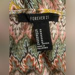 Forever 21 Zig Zag Print Brown/Green/Pink Crop Tie Long Sleeve Top Size M Photo 4