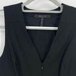 BCBGMAXAZRIA  Women's Black V-neck Sleeveless Draped Open Back Romper Size XXS‎ Photo 7