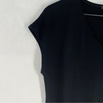 Eileen Fisher Classic Black V-Neck Cap Sleeve T-Shirt Dress Size S Petite Photo 2