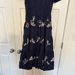 Anthropologie  Somerset Blue Embroidered Tiered Short Sleeve Maxi Dress L Photo 9