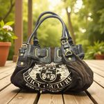 Juicy Couture  Vintage Couture Daydreamer Bag Scottie Dog Brown Velour Photo 2
