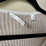 Cyrus  Womens Cardigan Thin Ivory Tan Stripes Long Sleeves Rayon Medium Photo 1