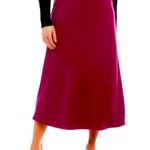Karen Kane  burgundy wine  bias cut midi skirt. Elastic waistband.Size Medium NWT Photo 0