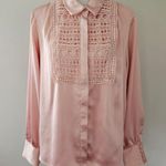 Pinkblush Ryegrass Pink Blush Crochet Bib Satin Button Down Size XL Photo 1