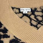 Ava & Viv  animal Print Fuzzy V-neck Pull Over Sweater Photo 9