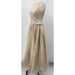 Vintage 90s Evening Gown Full Skirt Iridescent Organza High Neck Metallic Gold Size XS Photo 3