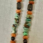 Stabilized Turquoise & Carnelian Beaded Necklace with Industrial Cross & Dragonf Photo 10