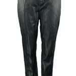 Bar III Black Faux Leather Vegan High Waisted Tapered Jogger Trouser Pants Sz 4 Photo 0