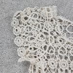 Bobeau  Womens Crochet Top S Cream Floral Open Knit Round‎ Neck Cropped Boho Photo 4