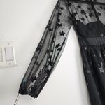 Women Sequin Star Print Black Tulle Dress Mesh See Photo 13