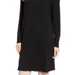 Eileen Fisher Dress Black Cutout Back Long Sleeve Tencel LBD Sz XS EUC Photo 0