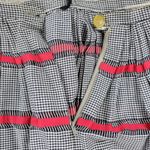 Vintage Womens Woven Gingham Skirt 2XS Black Red Check Thread Detail Handmade Size XXS Photo 3