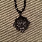 3 necklaces in black, black and gold, black and white colored EUC Photo 7