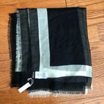 Madewell  Striped Geometric Black White Rectangular Wool Scarf NWT Photo 6