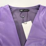 ZARA  Faux Leather Purple Mini Dress XS Vegan Instagram Favorite Pleather NWT Photo 7