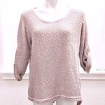 Belle France Lace Back Sweater in Blush Pink, Size L EXCELLENT! Retail $138 Pink Size L Photo 1
