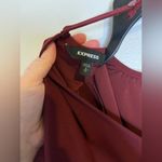 EXPRESS Women’s Maroon Puffy Shoulder Long Sleeve Top Size Small Photo 3