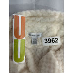Calvin Klein Womans  XL Sweatshirt Ivory Full Zip Long Sleeve Fuzzy Photo 2