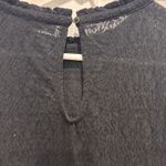 Loft  Black Lace Semi‎ Sheer Mockneck Top Size Large Whimsigoth Classic Photo 5