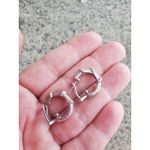 Judith Ripka 925 Sterling Silver Cable Rope Hoop Earrings Signed Photo 3