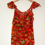 Anthropologie Strawberry Ruffled Top Photo 0