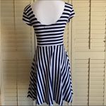 Derek Heart  Chic Striped Navy and White Dress Photo 4