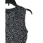 Talbots  Womens Tank Top Smocked Neck Pop Over Leaves Print Pullover‎ Black Small Photo 2