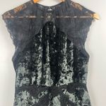 Victoria's Secret Victoria’s Secret crushed green velvet black lace thong bodysuit size large Photo 1