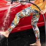 Aerie NWOT  Goals Leggings High Waisted 7/8 Length 3D Floral Photo 1