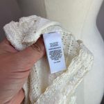 EXPRESS Women's Ivory Long Sleeve V Neck Textured Semi Sheer Lace Top Size XS Photo 6