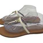 Tory Burch 'T' Logo Leather Thong Sandal - White - 9 Photo 3