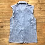 7 For All Mankind 7FAM Ruffled Button Front Denim Shirt Photo 2